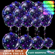 10-50PCS LED Light Up Clear