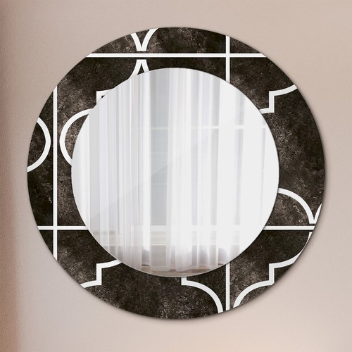 Printed circular mirror wall - printed,