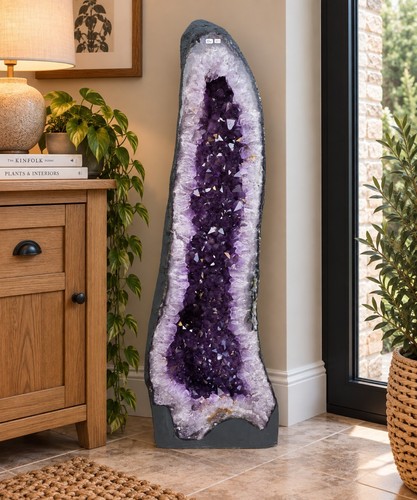 Very tall amethyst crystal - amethyst,
