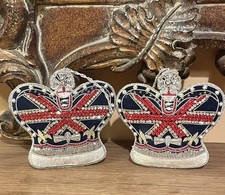 2 Union Jack Crown Christmas Ornaments Liberty of London/ British Museum.  