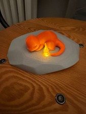 Sleeping Charmander On Rock -