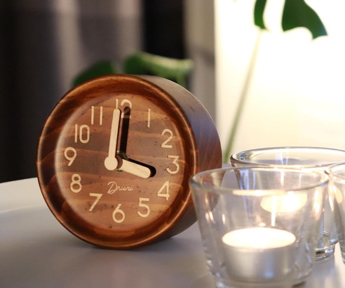 Wooden desk clock inch - desk,