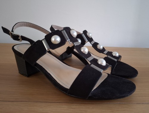 Ladies black sandals with - black,