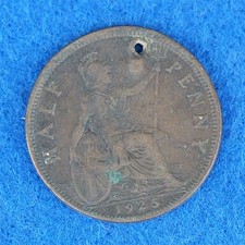Half Penny Coin - 1925 British