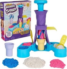 Kinetic Sand Soft Serve Station – Ice Cream Play Set, 396g Sand, Tools, Age 5+