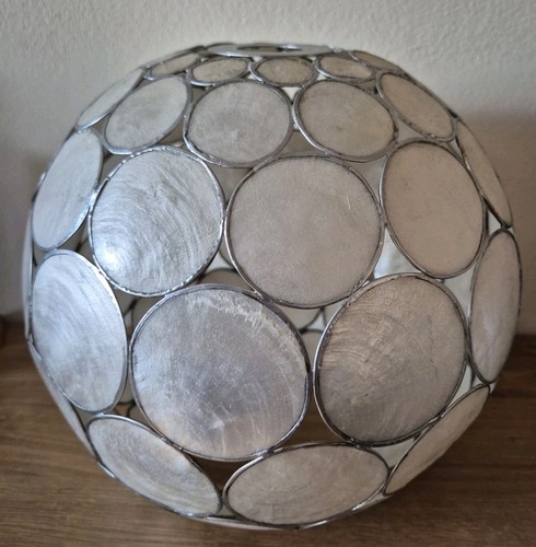 Circular capiz shell lampshade - capiz,