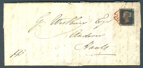 Penny black 1841 cover - 1841, on