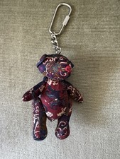 Liberty of London Rare Vintage Paisley Teddy Bear Fabric Keyring Bag Charm