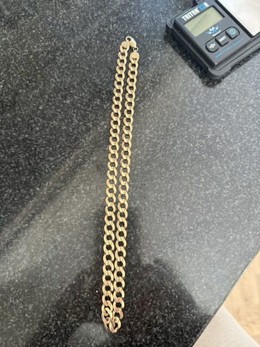 Heavy 9ct gold curb chain - heavy,