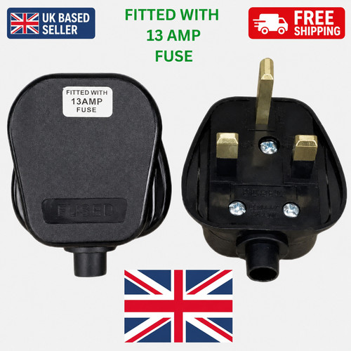 Black mains plug - plug, pin