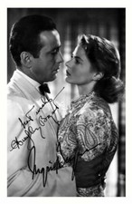 CASABLANCA - HUMPHREY BOGART INGRID BERGMAN AUTOGRAPH SIGNED PHOTO POSTER PRINT