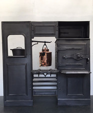 Restored Antique Cast Iron Victorian Kitchen Cooking Range Fireplace Hob (LG305)