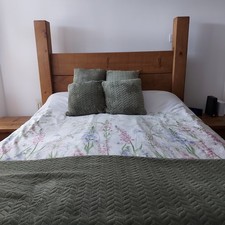 Oak Chunky  Wood Four Poster Bed