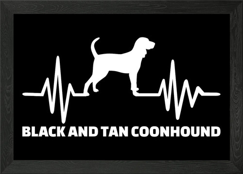 Black and tan coonhound - tan, framed