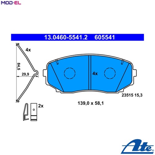 Brake pad set disc - brake,