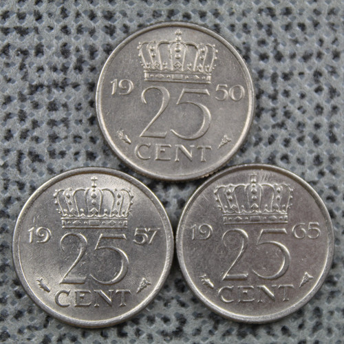 Cents netherlands 3 1950 - 25,