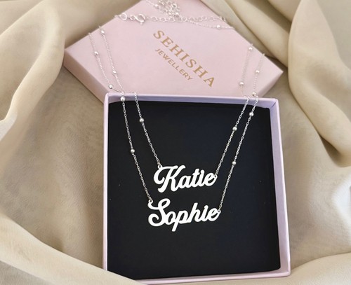 Name necklace satellite chain - necklace,