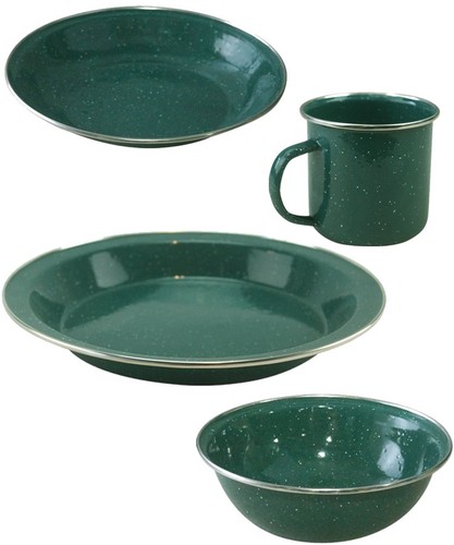 Enamel plate mug bowl - enamel, and