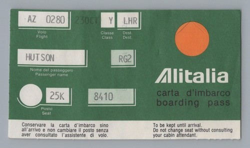 Alitalia boarding pass - alitalia, airline
