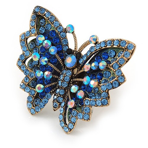 Large blue crystal - crystal, butterfly