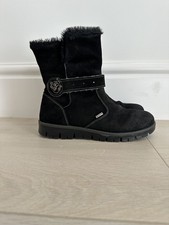 PRIMIGI GIRLS BLACK NUBUCK ZIP UP FUR LINE ANKLE BOOTS SHOE SIZE UK 4.5 EUR 37