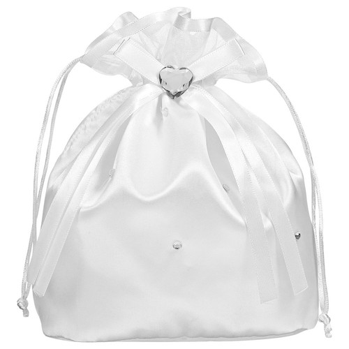 White satin bridesmaid handbag - white,