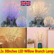 2 Pack 20 LED Tree Branch LED Light Battery Powered Decor Willow Twig Branches.
