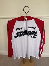Men's Justin Bieber Purpose Hoodie Stadium Tour Merch Size XL Red & White