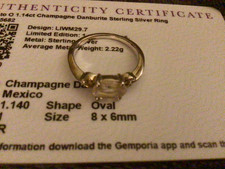 Gemporia  - Champagne Danburite  sterling silver ring - N/O 