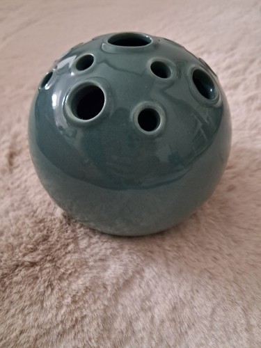 Teal blue green ceramic flower - blue,