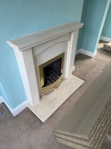 Stone fireplace surround - stone,