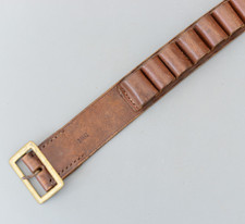 Vintage 12G Brown Leather Cartridge Belt 25 Gauge M Size