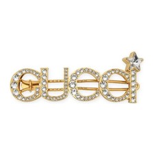 GUCCI LOGO HAIR CLIP with CRYSTALS in GOLD RRP £425 BNIB