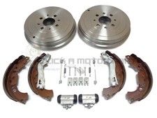 Rear Brake Drums Shoes 2 Cylinders & Fitting Kit (9" Drums) For Vauxhall Corsa D