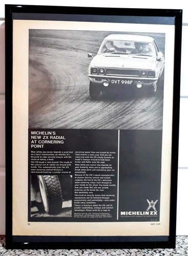 Framed original classic car - original, ad