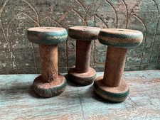 3 Vintage Wooden Industrial