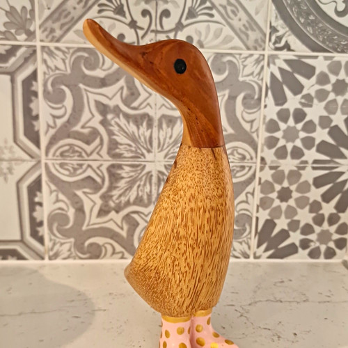 Wooden duck ornament figurine - wooden,