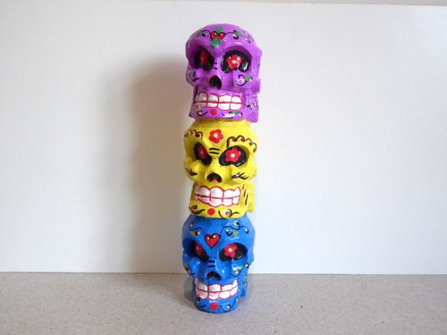 Wooden hand carved sugar - carved, skull