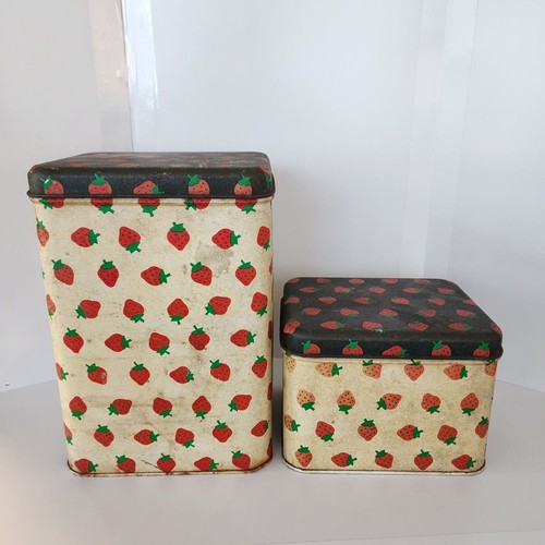 Vintage strawberry tin - vintage,