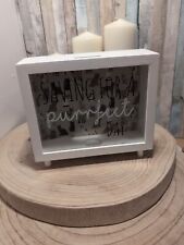 Cat Money Box Wooden Frame Glass Coins Notes Piggy Bank Saving Fund Gift Present