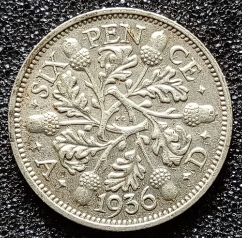 1936 george silver sixpence - 1936,