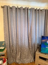 Grey Curtains Pair Fully Lined 228x228cm