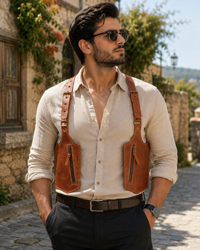 Genuine leather chest holster - chest,
