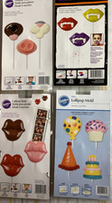 Wilton Chocolate Lollipop Moulds x 4 , Lips,Animal Noses,Vampire Fangs,Birthday