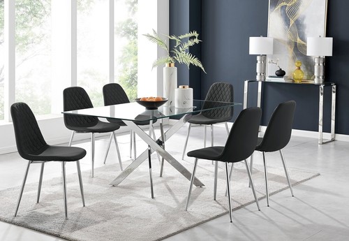 Leonardo chrome glass dining - chrome,