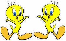 TWEETY PIE decals x2 BIKE CAR Racing Vinyl Stickers Auto Motorcycle Ace