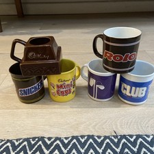 6 x Mixed Vintage Cadburys Chocolate Mug Collection rolo mini eggs snickers club