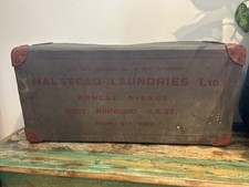 Vintage 1950’s Halstead Laundries West Norwood Laundry Box With Original Strap
