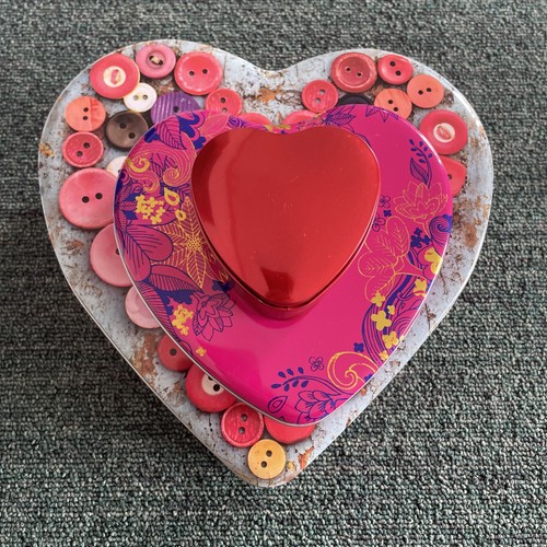 Heart shaped storage tins - heart,