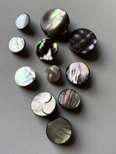 Vintage MOP/Abalone Buttons-Stunning Iridescence-metal Shanks-unusual designs